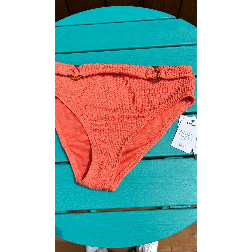 NWT TIME AND TRU Crinkle Texture Bikini Bottoms Size Medium 8-10